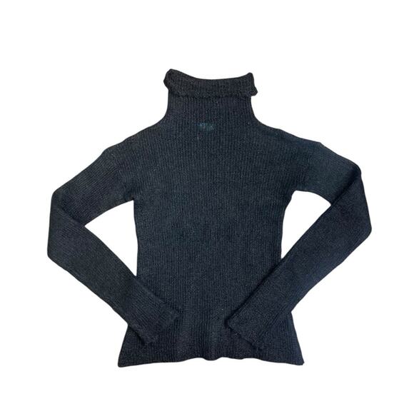 Vtg Rare Paul Frank Women's S Black Mohair Knit Pullover Turtleneck Sweater EUC - Picture 2 of 4